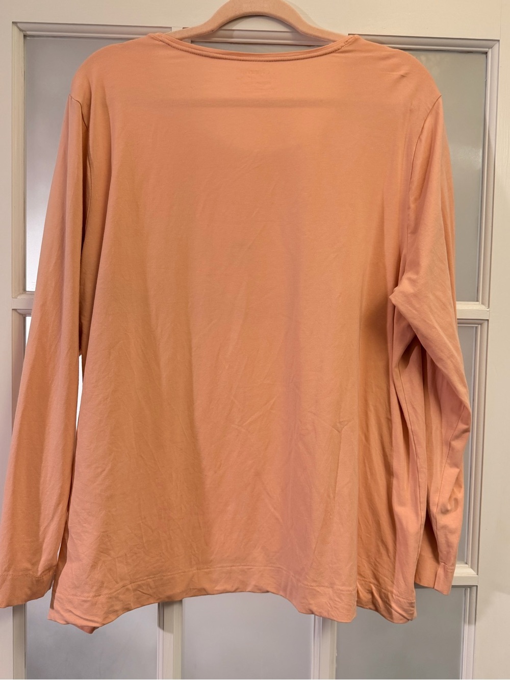 Chico's Long Sleeve Scoop Neck Top in Dusty Peach - Picture 3 of 5
